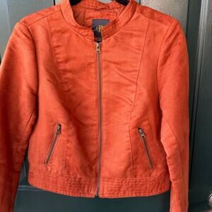 Vintage Outback Red Faux Suede Jacket M Rust Moto Fall Layer Pumpkin Spice